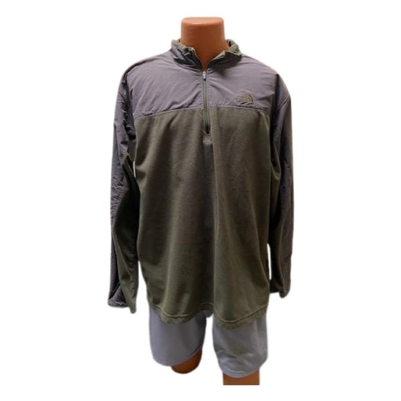 The North Face Men Green Fleece On Gray Sweater/Jacket XXL - Picture 1 of 5